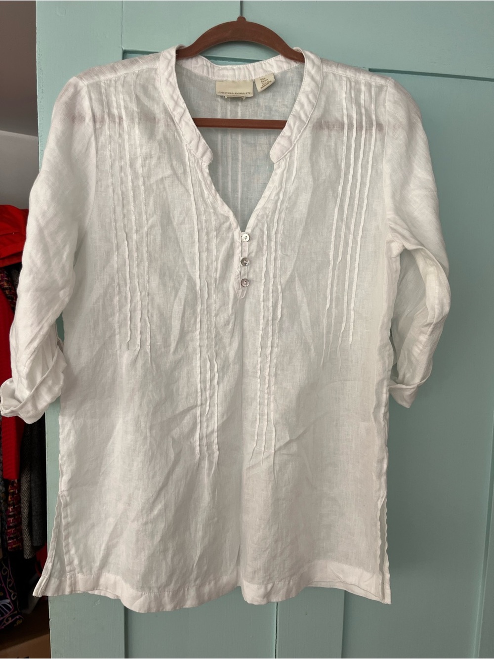 Cynthia Rowley white linen tunic
